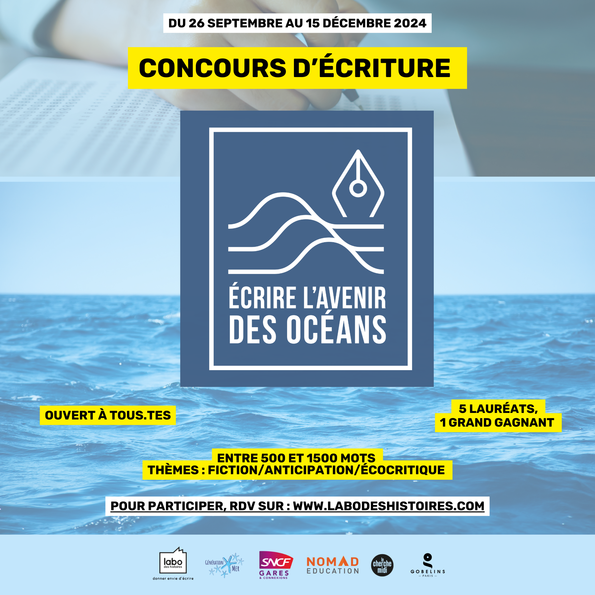 Participez au concours d’écriture "Écrire l’avenir des océans" avec le Labo des Histoires