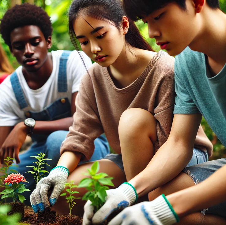 Les lycéens bichonnent leur potager naturel