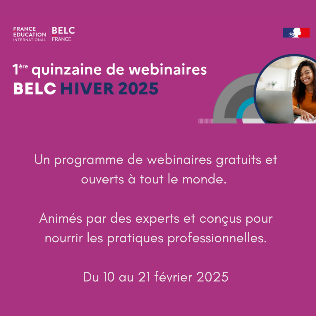 1ère quinzaine de webinaires BELC hiver 2025