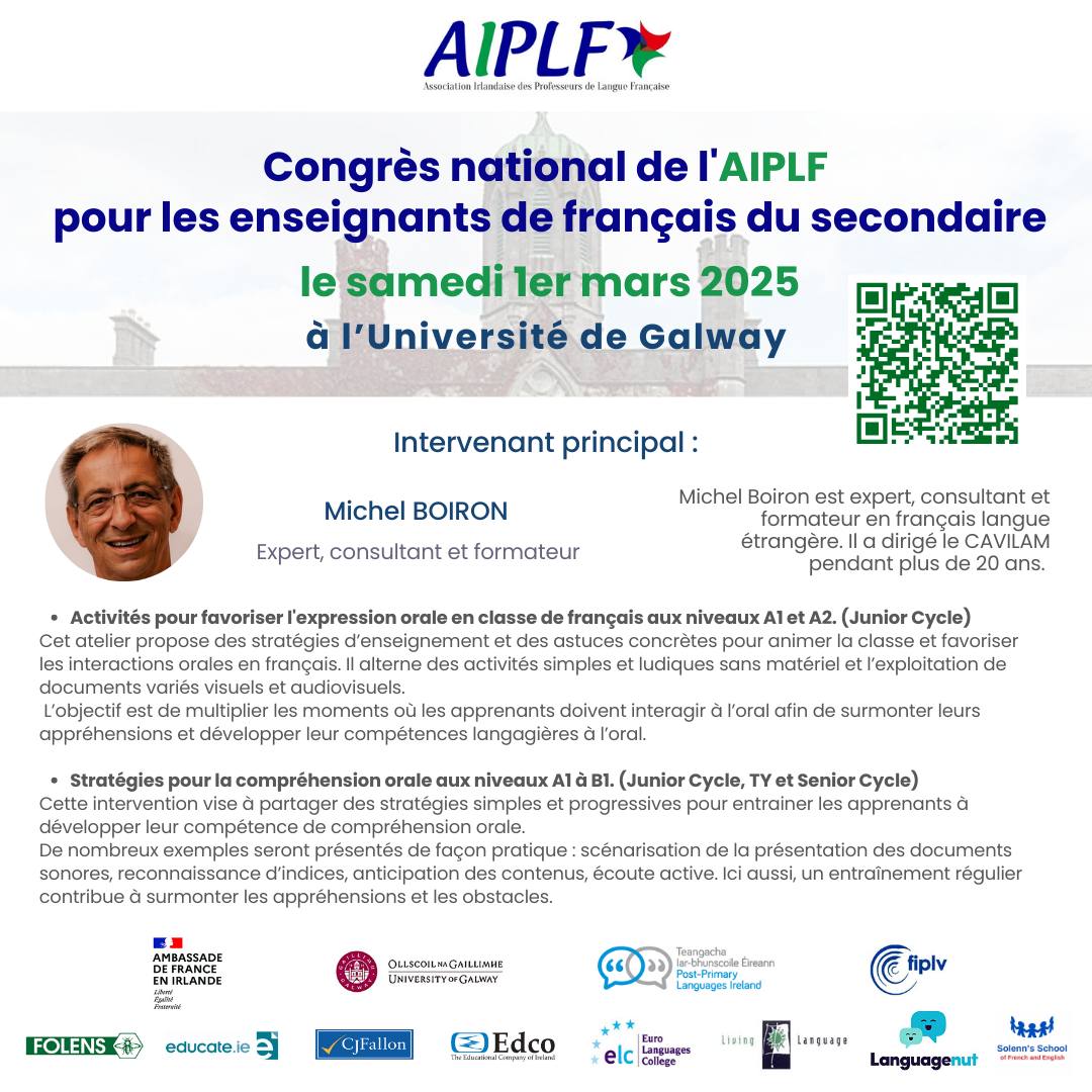Congrès national de l'AIPLF  à Galway, 1er mars 2025