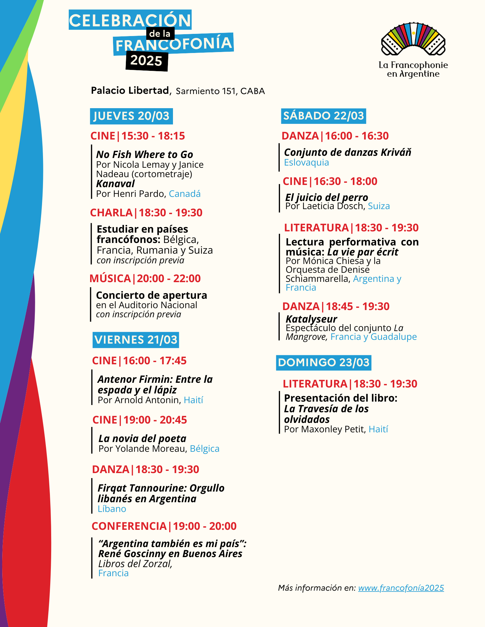 Programme célébration de la francophonie 2025 à Buenos Aires