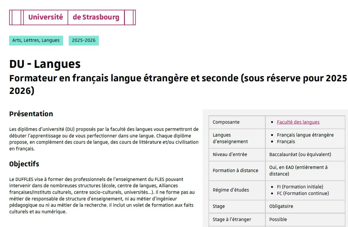 Maquette DUFFLES - Université de Strasbourg