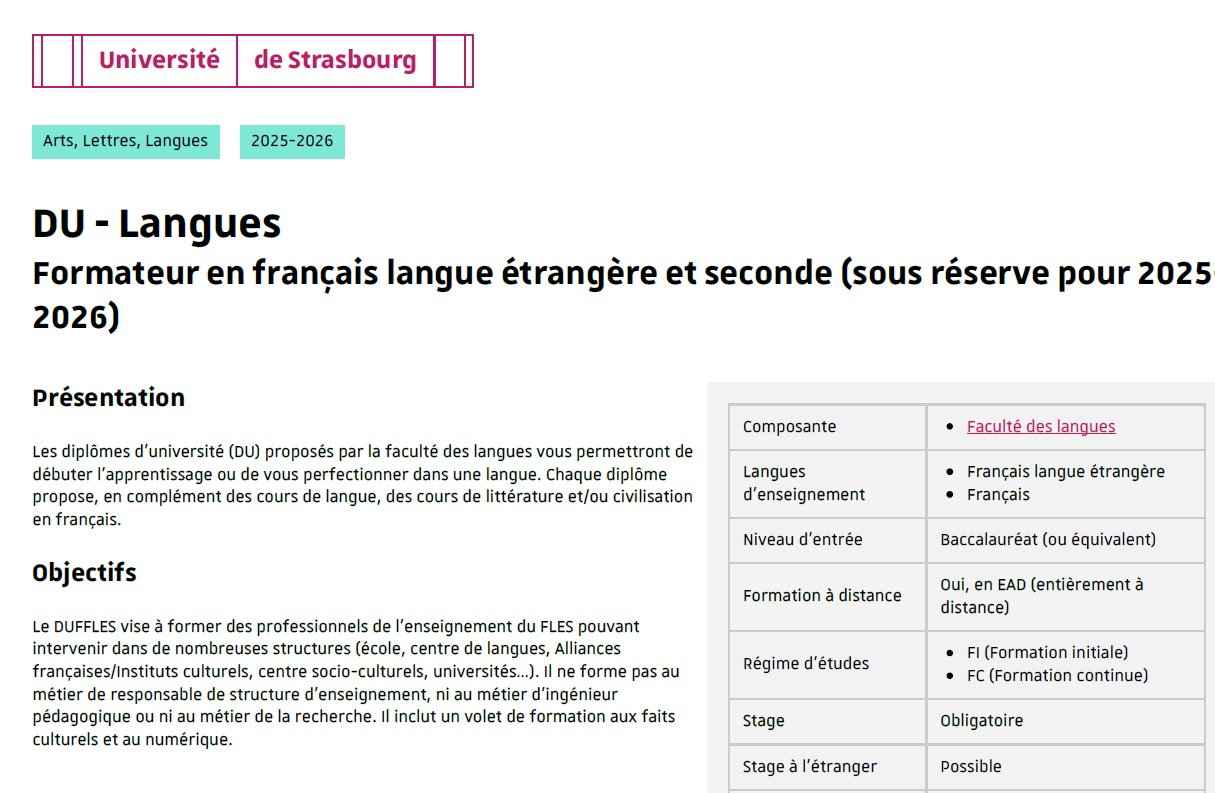 Informations sur le DUFFLES