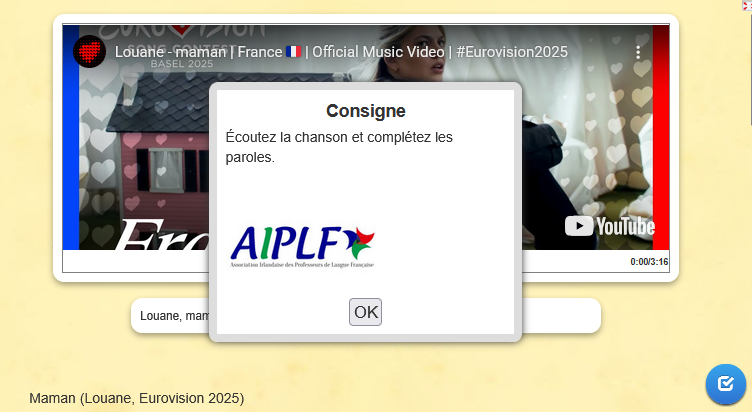 Activité de l'AIPLF sur LearningApps