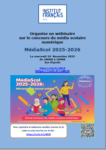 Visuel pour webinaire concours MédiaScol du 19Nov de 18H à 19H