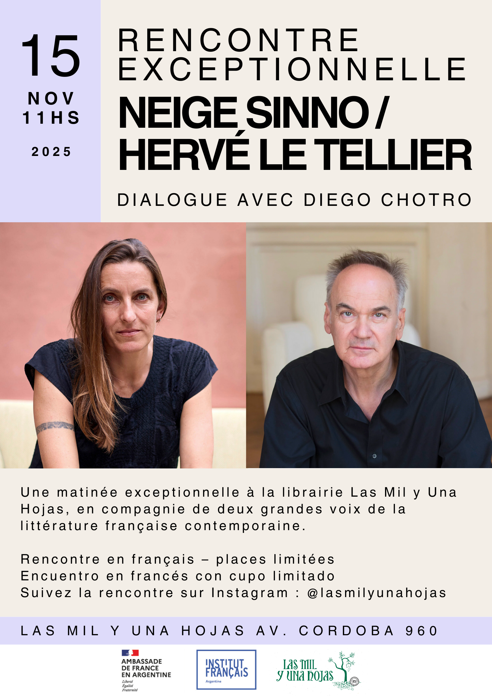 Rencontre Neige Sinno & Hervé Le Tellier