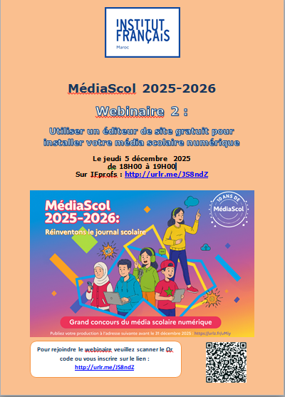 Wébinaire  : Utiliser un éditeur de site gratuit pour installer votre projet de média scolaire numérique