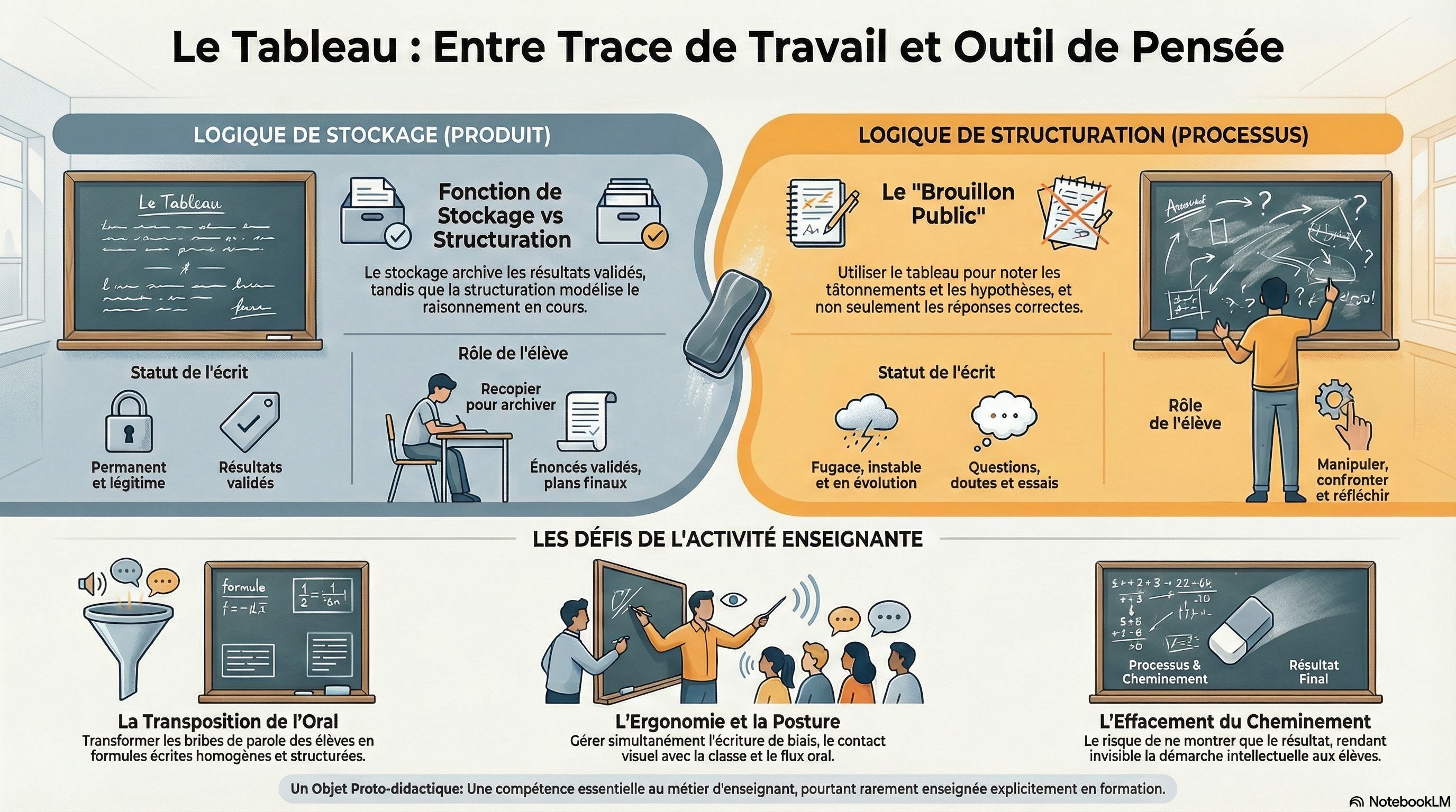 Le tableau: entre trace de travail et outil de pensée