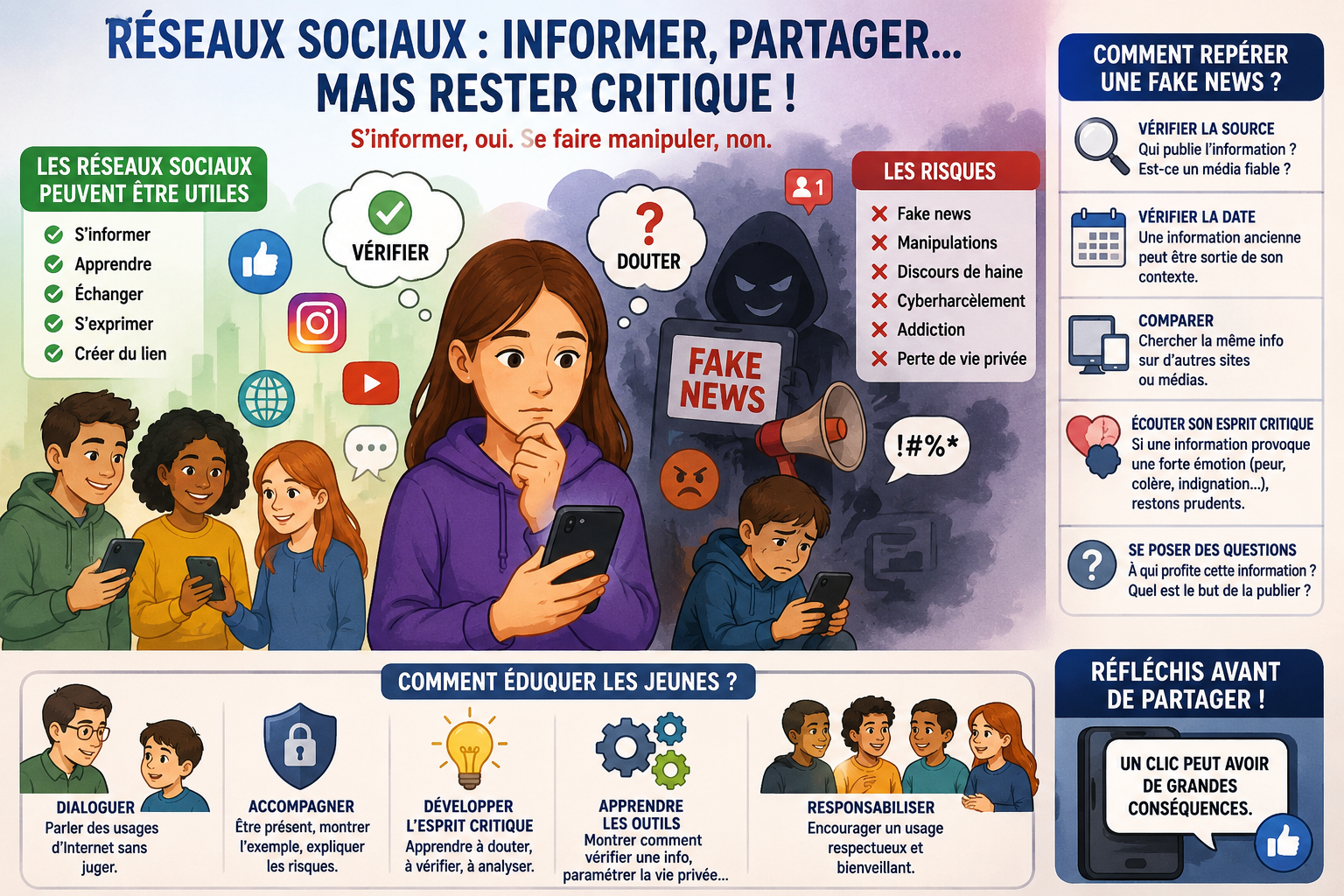 Infographie IA les jeunes, internet et les réseaux sociaux