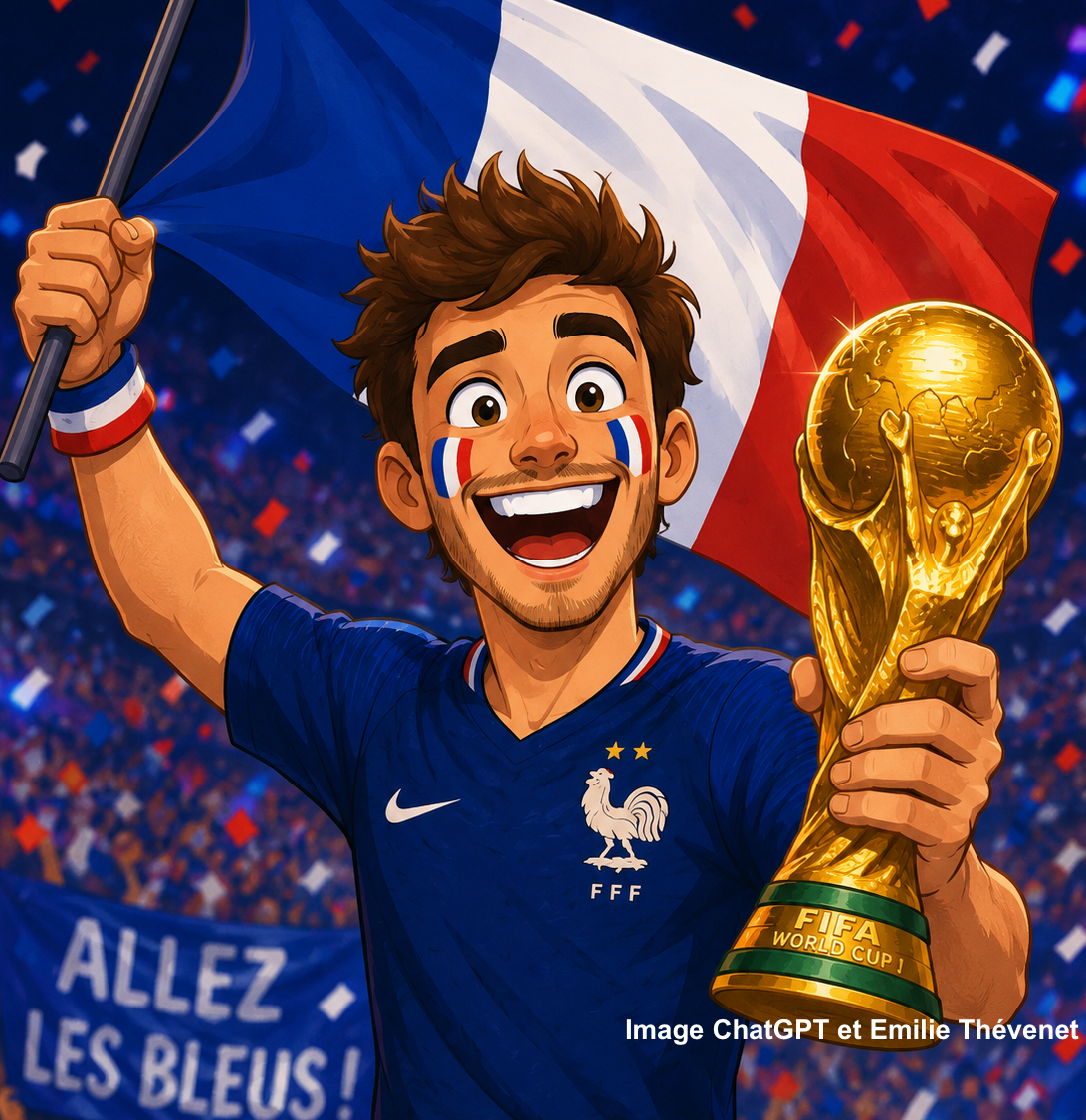 Supporter de l'équipe de France - image ChatGPT et Emilie