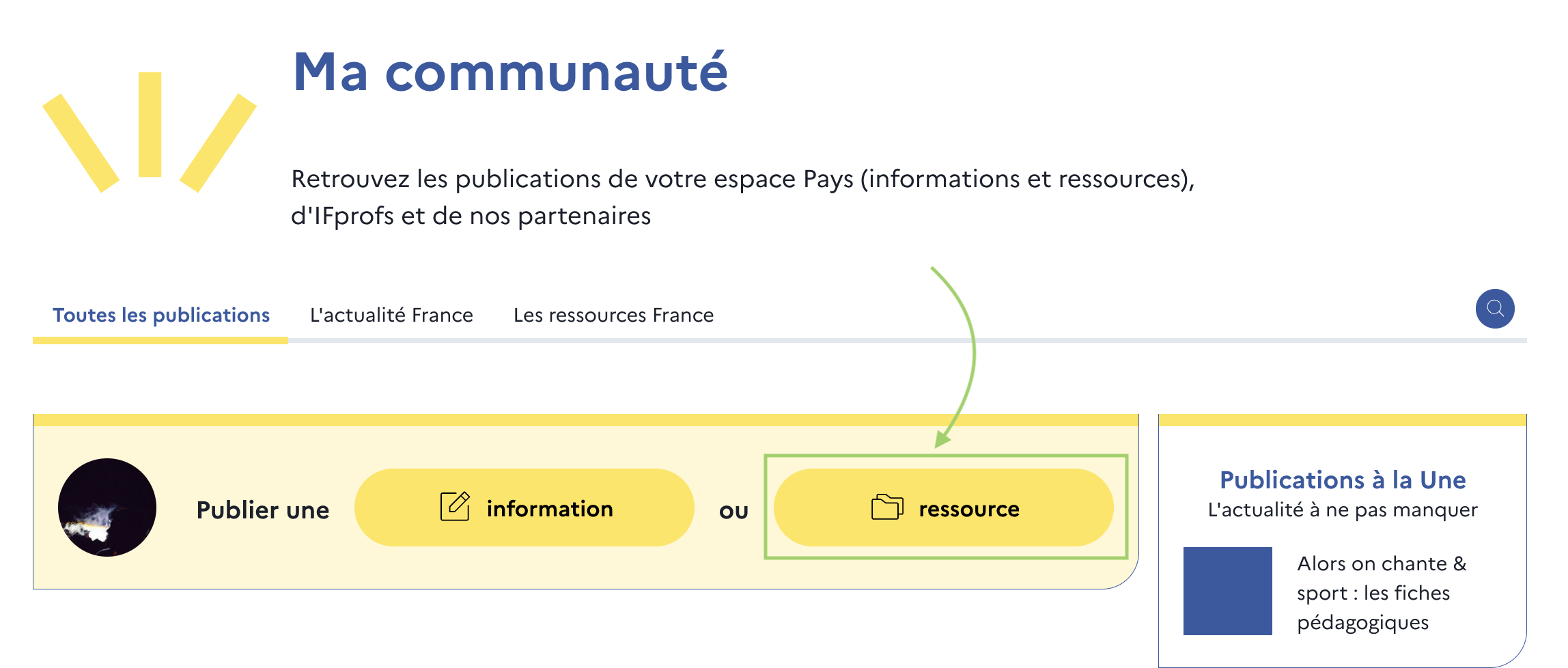 Bouton ressource page communautés